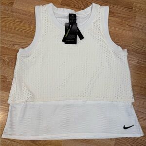 Nike Women's Ivory Mesh Tank Top large